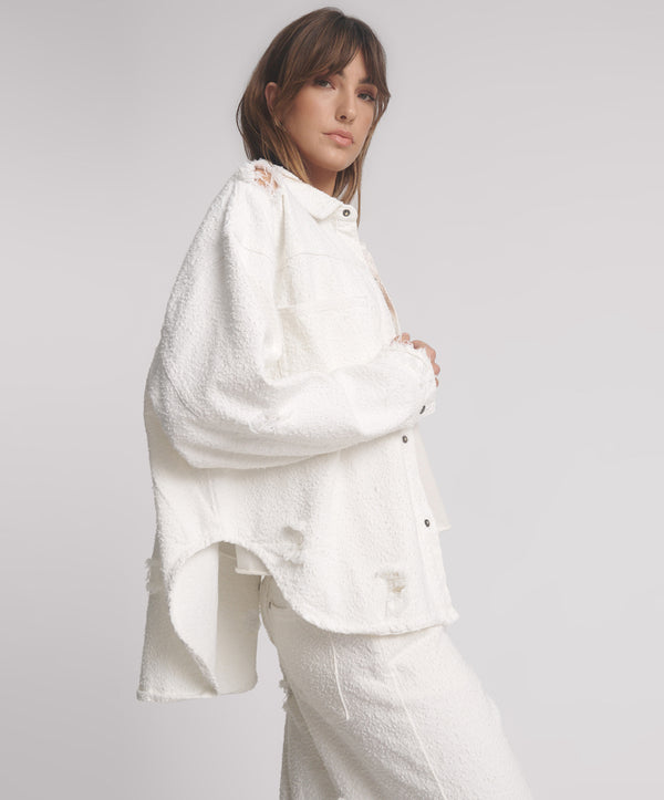 One Teaspoon Daria Denim Shacket - Textured White