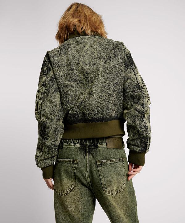 One Teaspoon Denim Bomber Jacket - Black Khaki