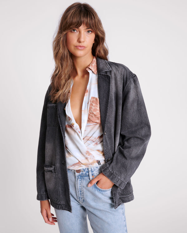 one teaspoon Denim Boyfriend Blazer - Worn Black