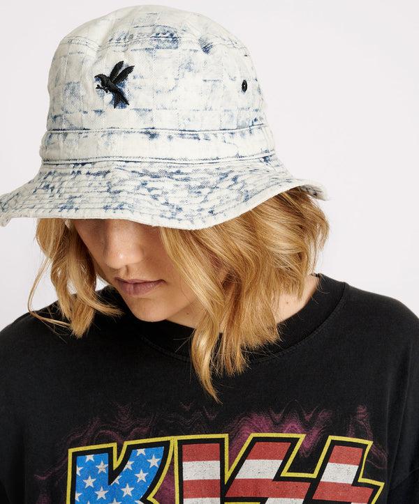 One Teaspoon Denim Bucket Hat - Acid Check Print