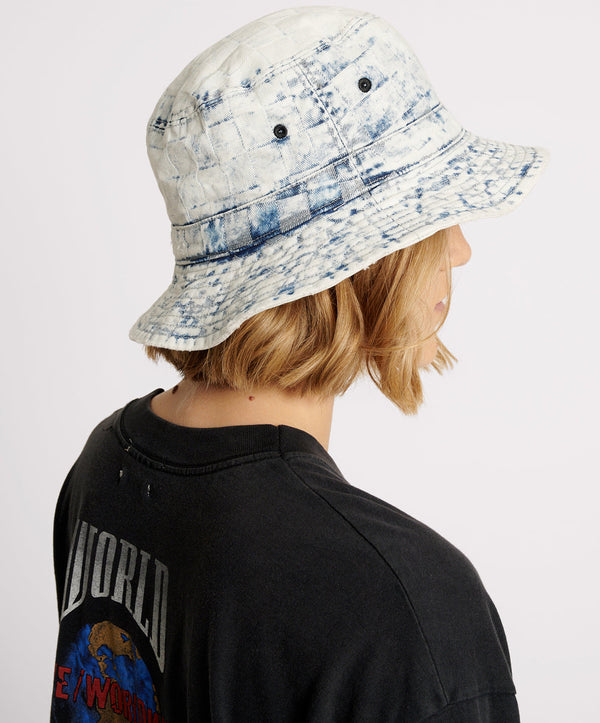 One Teaspoon Denim Bucket Hat - Acid Check Print