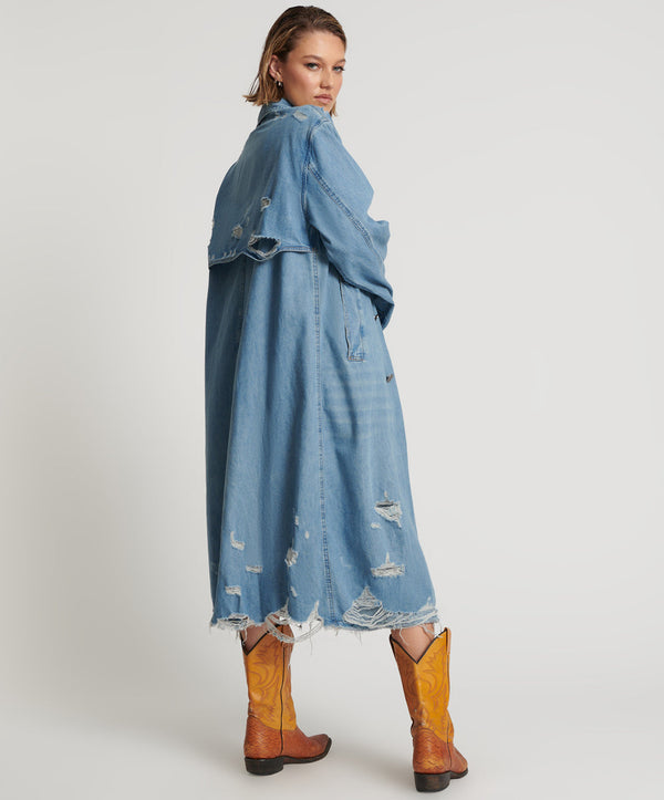 One Teaspoon Denim Trench Coat - Pacifica