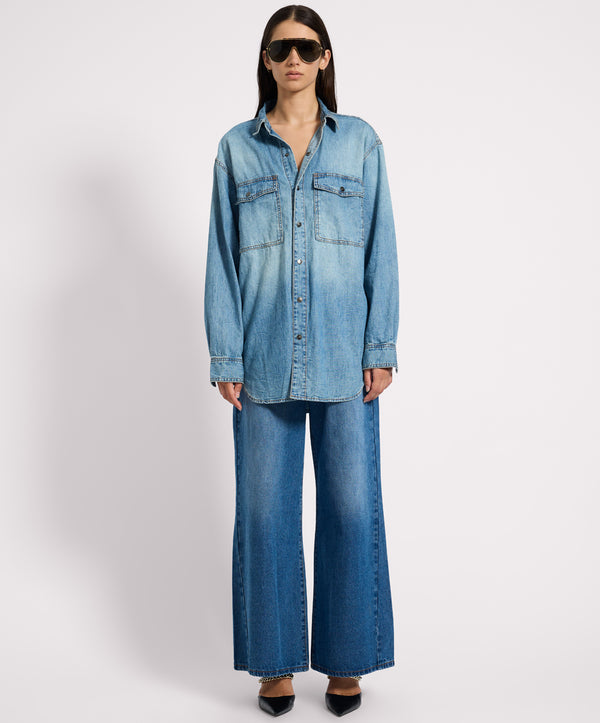 One Teaspoon Essential Denim Shirt - Blue Crush