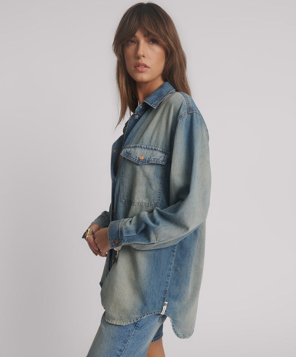 One Teaspoon Essential Denim Shirt - Blue Ranch
