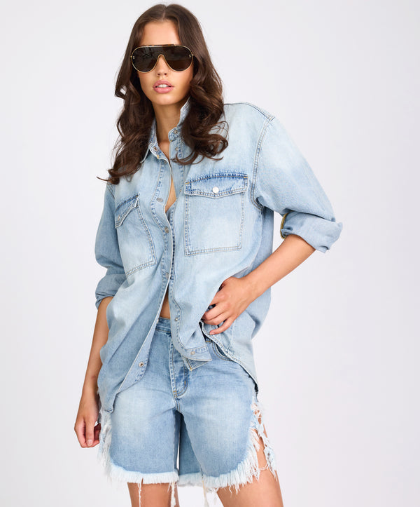 one teaspoon Essential Denim Shirt - Santa Cruz Blue