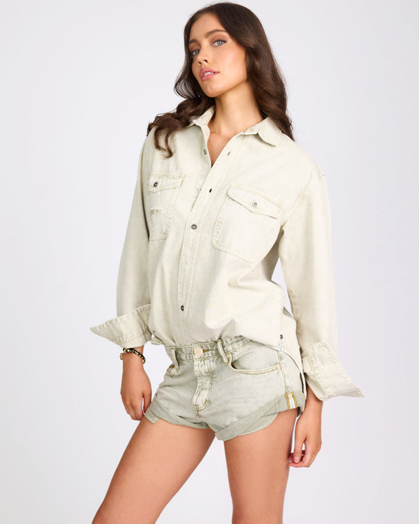 One Teaspoon Everyday Denim Shirt - Antique White
