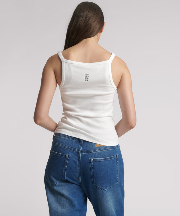 One Teaspoon One Teaspoon Fine Ribbed Singlet - White