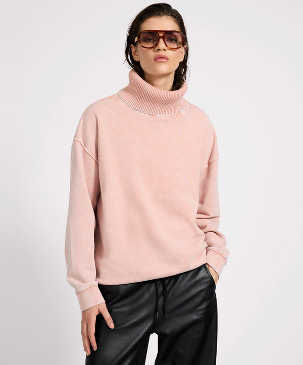 one teaspoon Fleece Roll Neck Sweater - Blush Pink