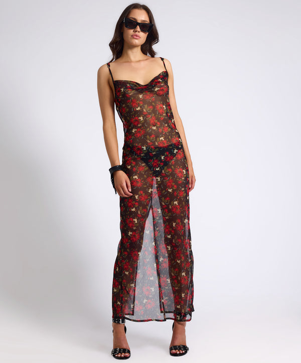One Teaspoon Flower Jagger Slip Dress - Red