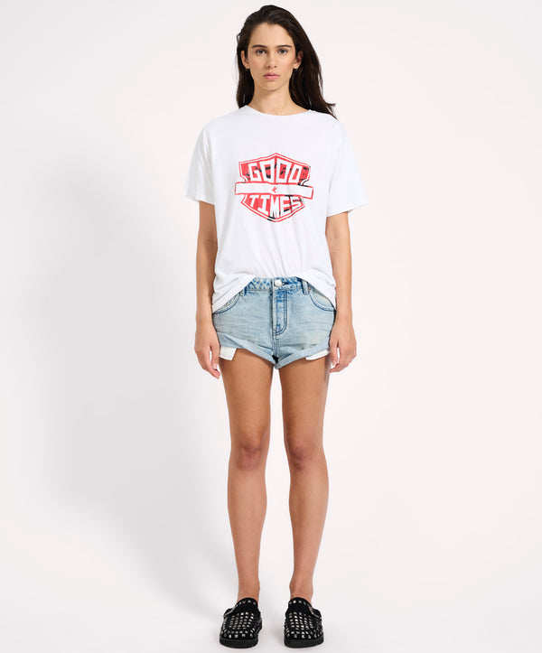 One Teaspoon Good Times Boyfriend Tee - White
