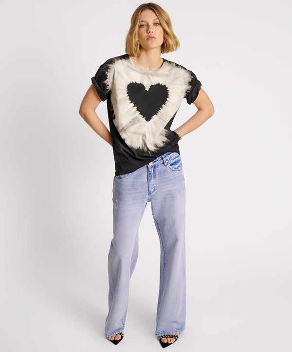 One Teaspoon Heart Tie Dye Unisex Tee - Black
