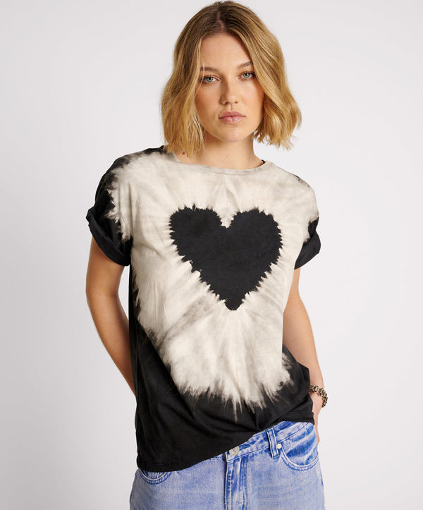 one teaspoon Heart Tie Dye Unisex Tee - Black