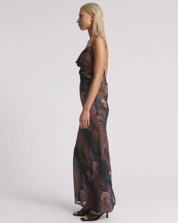 One Teaspoon Jagger Long Slip Maxi Dress - Acid Trip