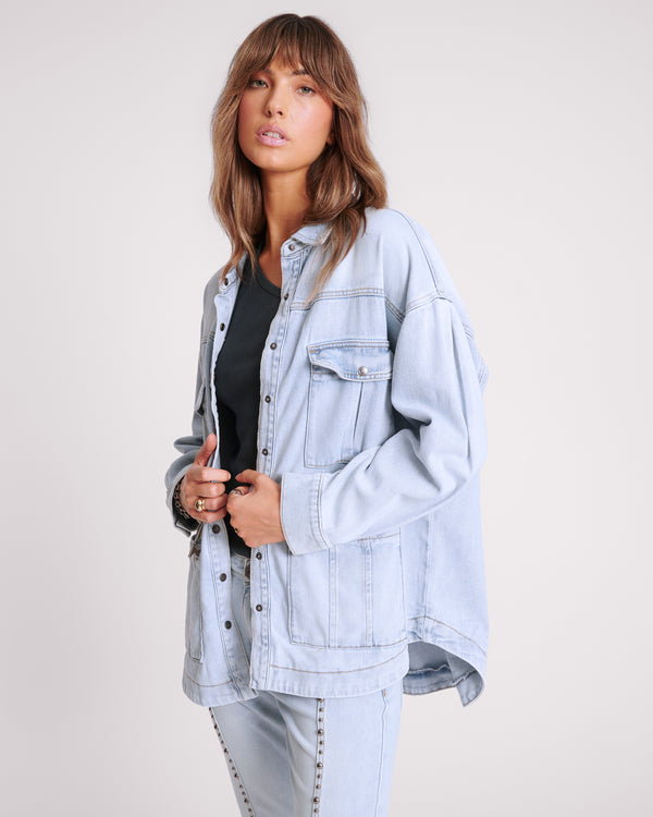 One Teaspoon Longline Denim Jacket - Hustler