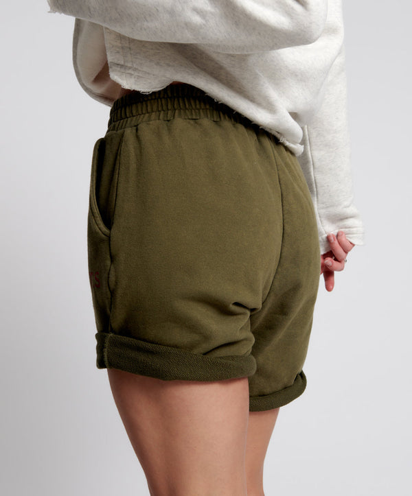 One Teaspoon O.T.S. High Waist Kick Shorts - Khaki