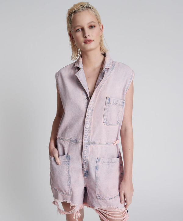 one teaspoon Palisades Denim Overalls - Pink Haze