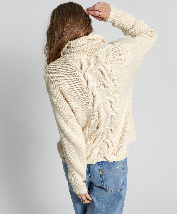 One Teaspoon Poison Cable Knit Sweater Cream - Creme