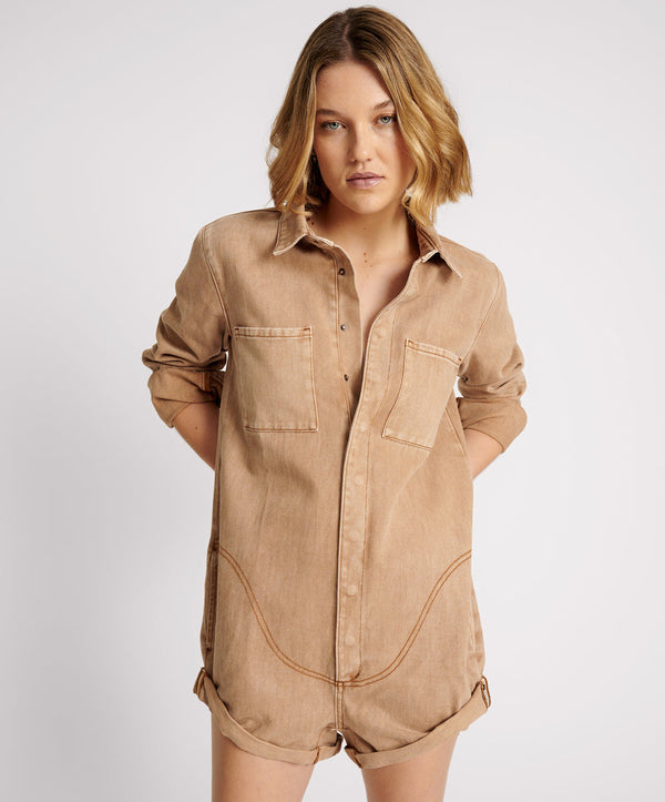 One Teaspoon Prophecy Jumpsuit - Gold Earth