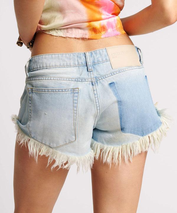 One Teaspoon SKYBLUE DUKES LOW WAIST DENIM SHORT