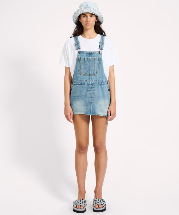 One Teaspoon Sloan Mini Pini Denim Dress - Bolt Blue