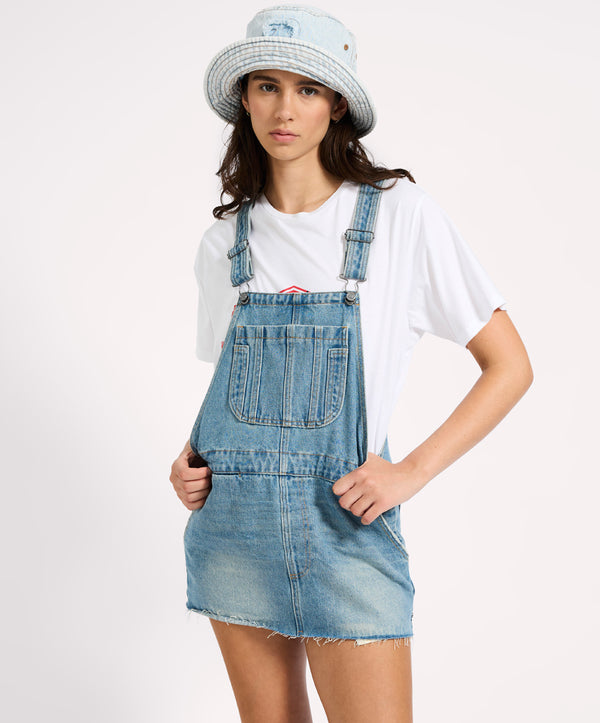 One Teaspoon Sloan Mini Pini Denim Dress - Bolt Blue