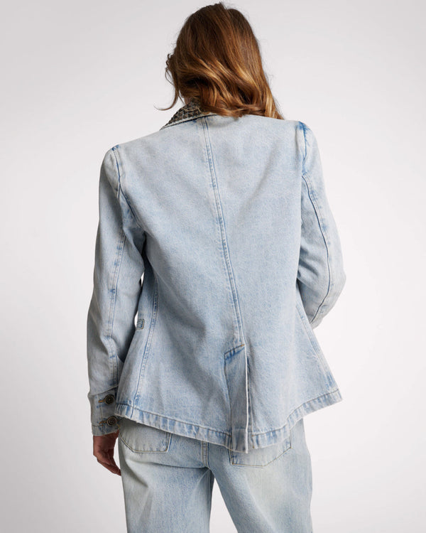 One Teaspoon Studded Denim Blazer - Diamonde