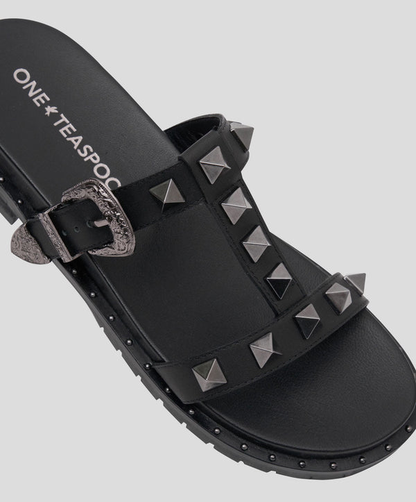One Teaspoon Studded Elise Slides - Black