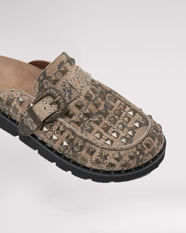 One Teaspoon Studded Phoenix Slides - Snake