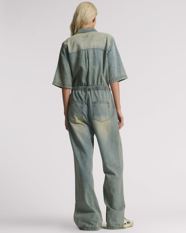 One Teaspoon Veronica Denim Jumpsuit - Blue Sand