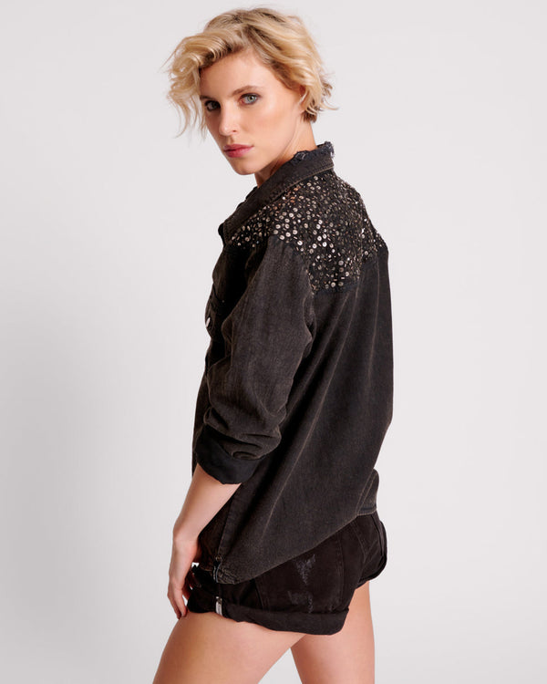 One Teaspoon Western Denim Shirt - Black