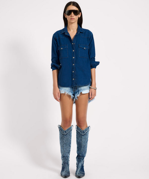 One Teaspoon Western Denim Shirt - Deep Blue