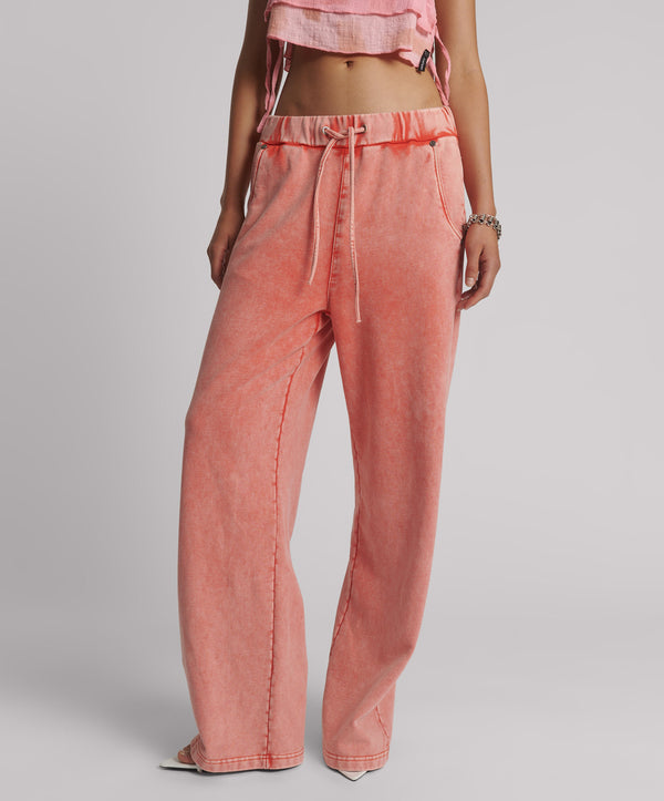 One Teaspoon Wide Leg Sweatpants - Hyper Coral Pink