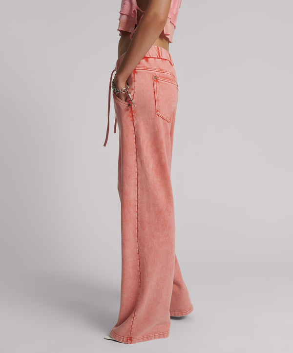 One Teaspoon Wide Leg Sweatpants - Hyper Coral Pink