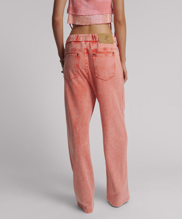 One Teaspoon Wide Leg Sweatpants - Hyper Coral Pink