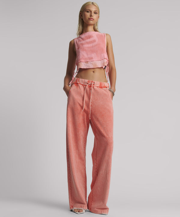 one teaspoon Wide Leg Sweatpants - Hyper Coral Pink