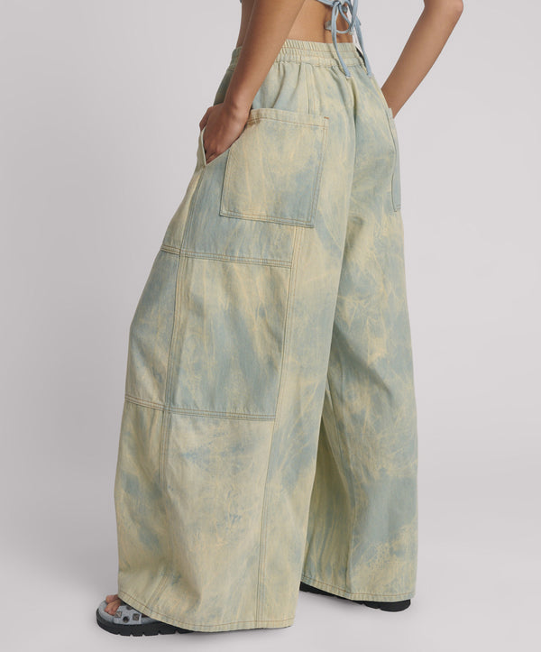 One Teaspoon Palazzo Mid Waist Denim Jeans - Aruba Sky Blue