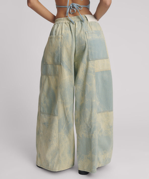 One Teaspoon Palazzo Mid Waist Denim Jeans - Aruba Sky Blue