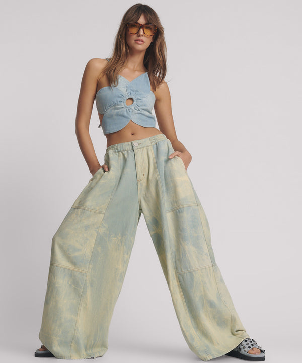 one teaspoon Palazzo Mid Waist Denim Jeans - Aruba Sky Blue