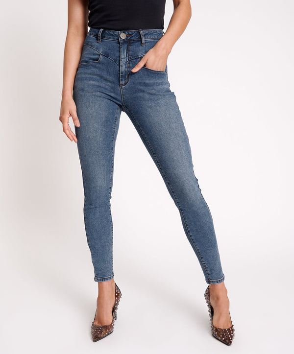 One Teaspoon Preachers High Waist Skinny Stretch Denim Jeans - Classic Blue