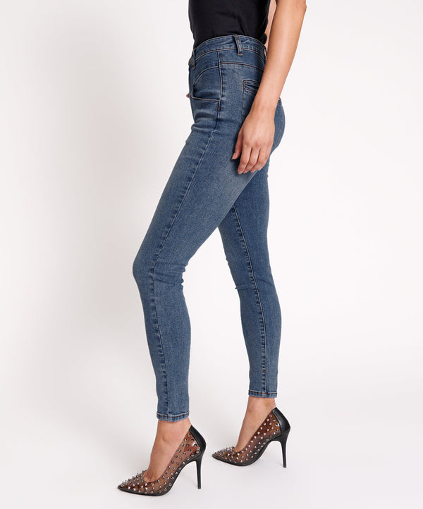 One Teaspoon Preachers High Waist Skinny Stretch Denim Jeans - Classic Blue