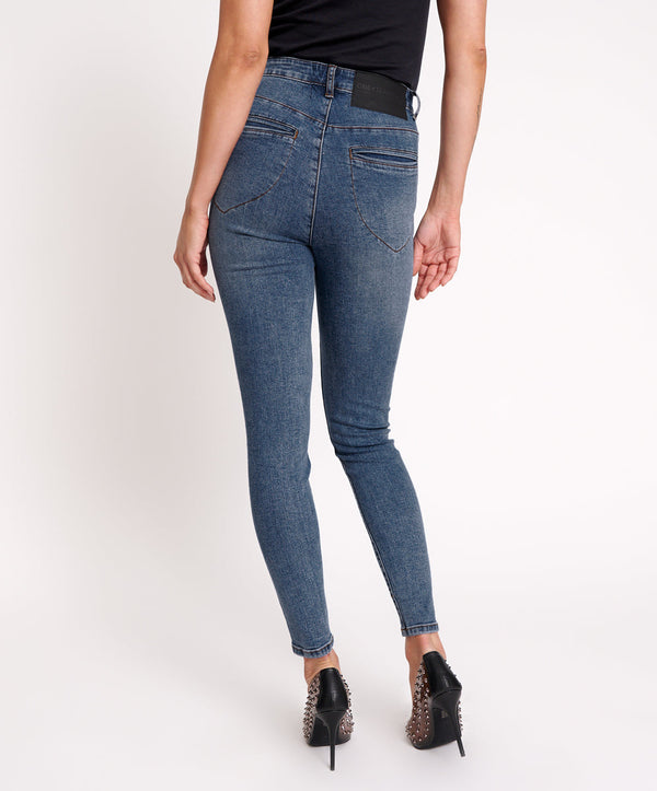 One Teaspoon Preachers High Waist Skinny Stretch Denim Jeans - Classic Blue