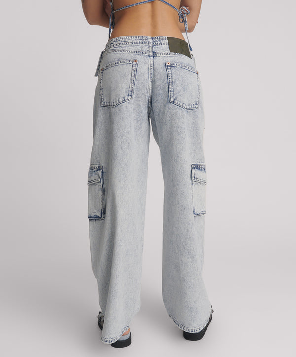 One Teaspoon Ravens High Waist Barrel Leg Denim Jeans - Bahama Blue