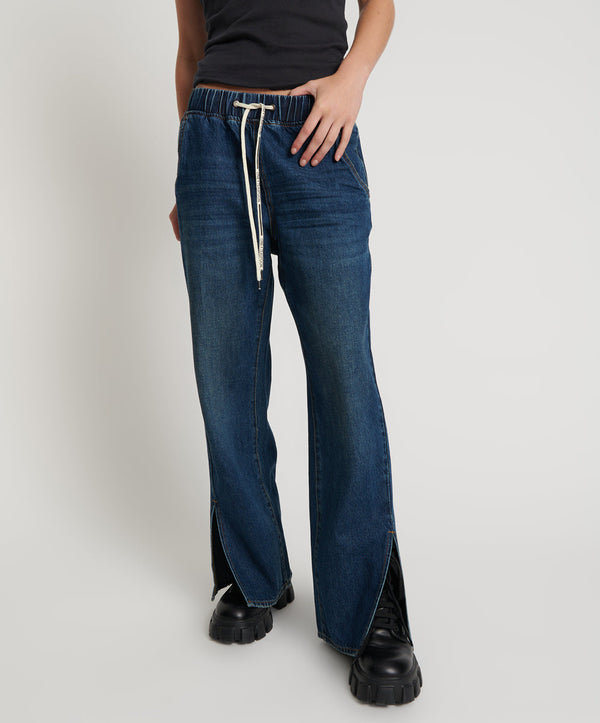 One Teaspoon Roadhouse Wide Leg Drawstring Denim Jeans - Royal Blue
