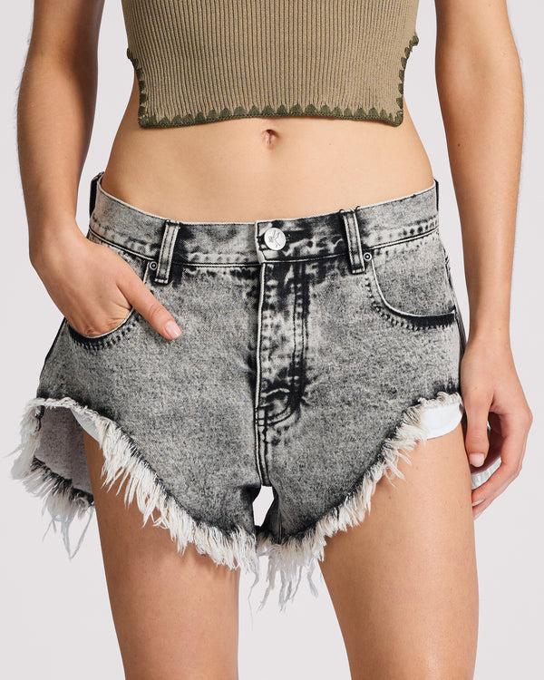 One Teaspoon Rollers Low Waist Denim Shorts - Grey Society