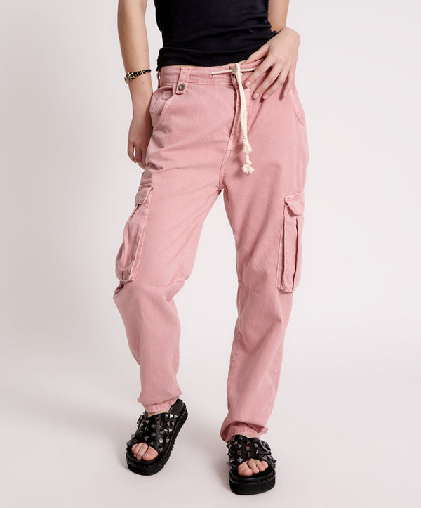 One Teaspoon Safari High Waist Relaxed Tapered Denim Jeans - Dirty Pink
