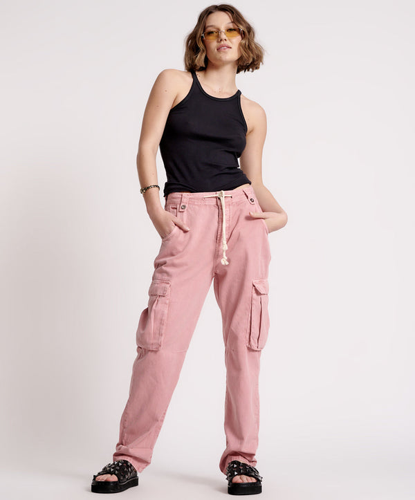 one teaspoon Safari High Waist Relaxed Tapered Denim Jeans - Dirty Pink