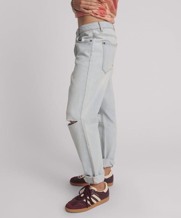 One Teaspoon Saints Low Waist Boyfriend Denim Jeans - Cyber Blue