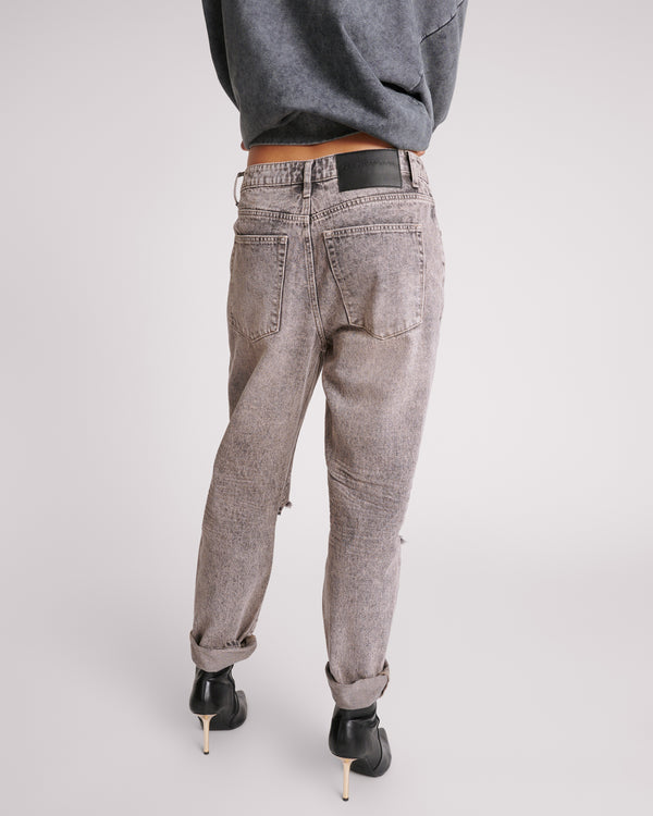 One Teaspoon Saints Low Waist Boyfriend Denim Jeans - Dusty Smoke
