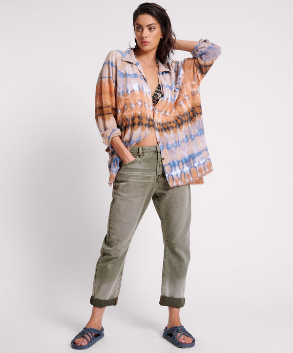 one teaspoon Saints Low Waist Boyfriend Denim Jeans - Old Khaki