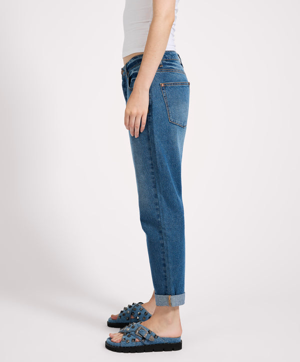 One Teaspoon Saints Low Waist Boyfriend Denim Jeans - Pacifica Blue